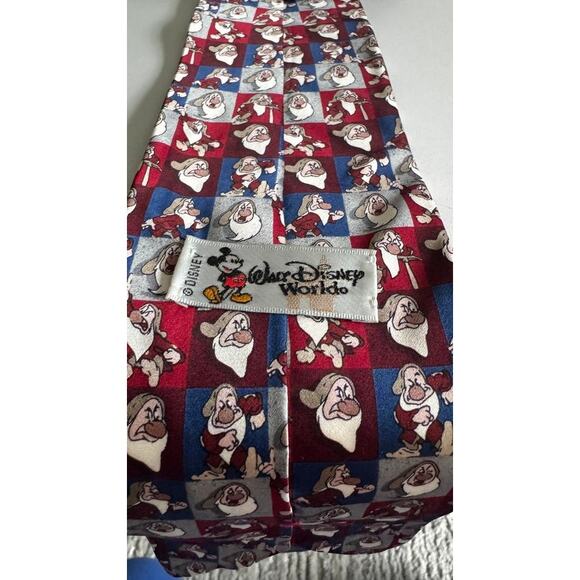 Disney Grumpy Tie – 100% Silk Vintage Walt Disney World Necktie - Picture 1 of 10